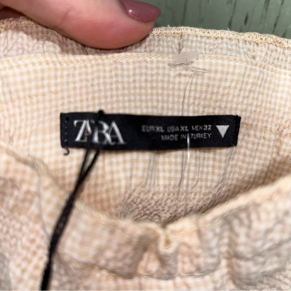 NWT  ZARA Bustier Crop Top. Yellow gingham - Picture 6 of 7